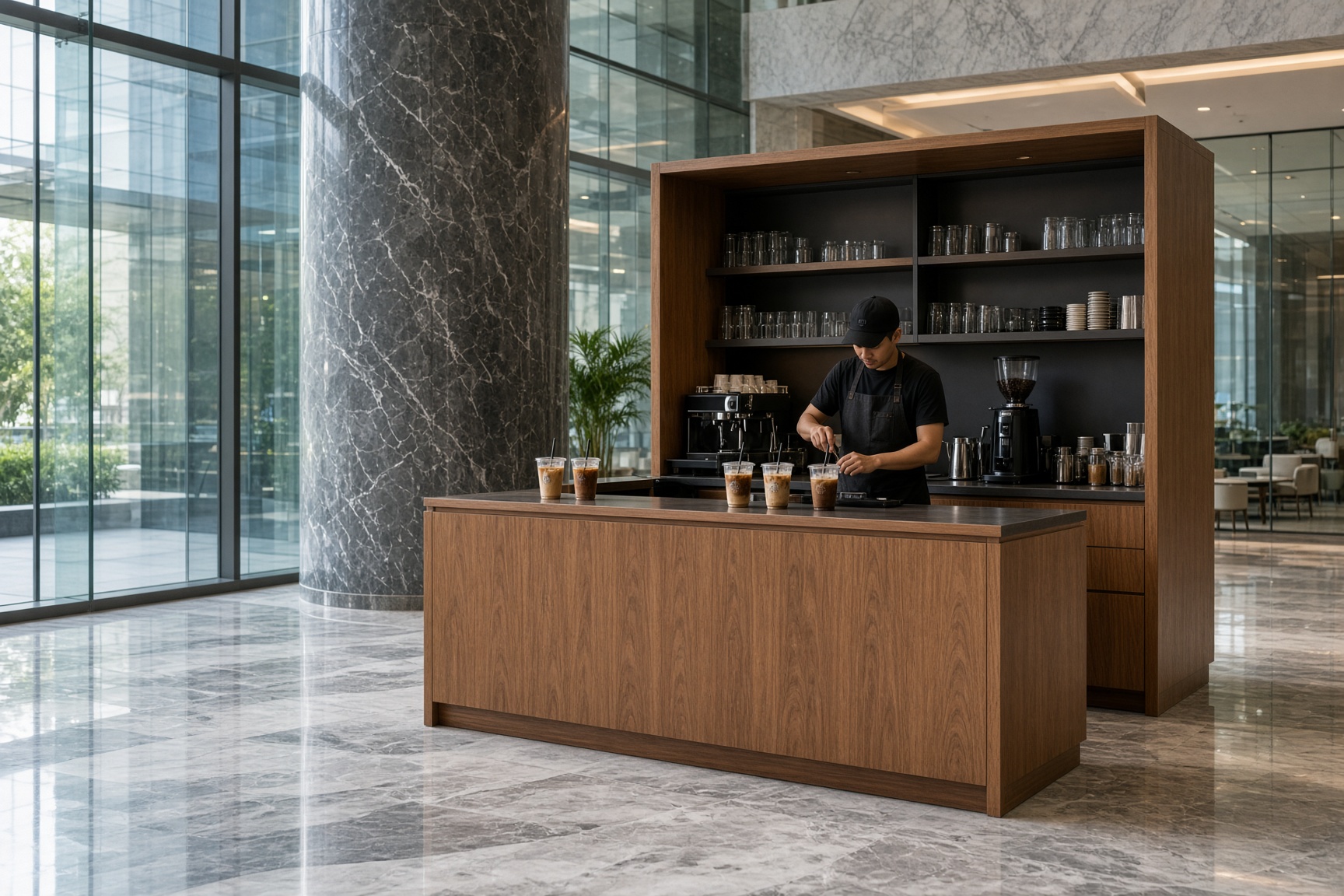 Monti Keopi kiosk in the Wisma BSN lobby